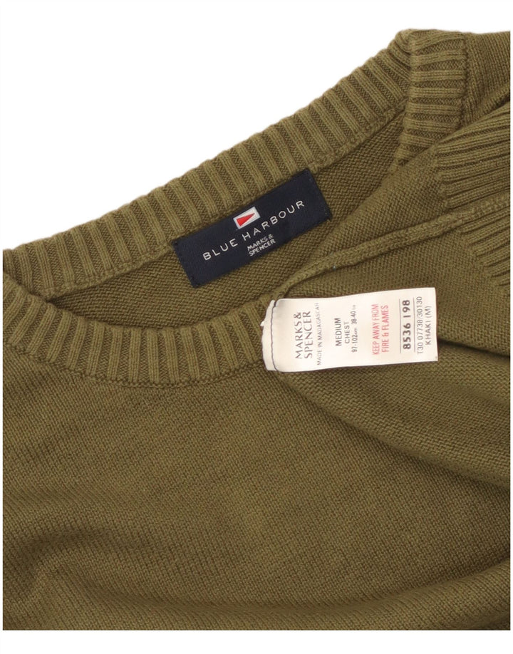 Pulover Marks & Spencer pentru bărbați, Blue Harbour, cu gât crew, kaki mediu