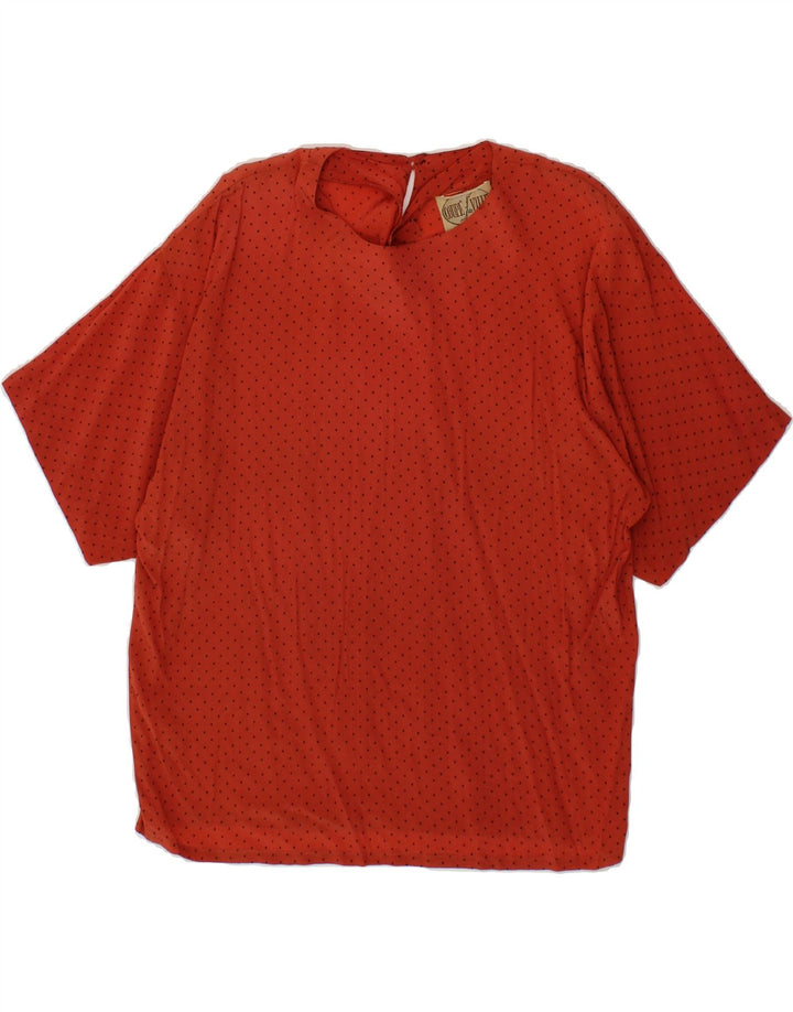 VINTAGE Womens Blouse Top IT 44 Medium Red Polka Dot Vintage Vintage and Second-Hand Vintage from Messina Hembry 