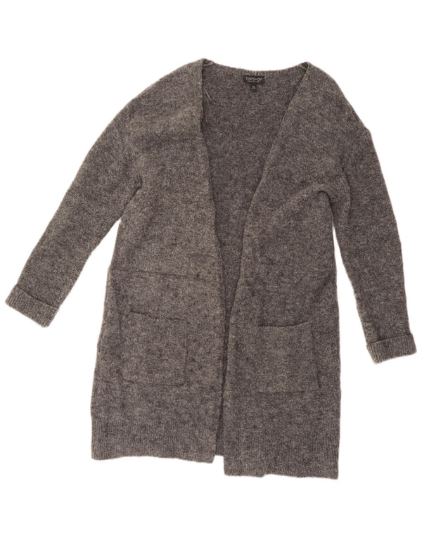 Pulover cardigan cu paragate supradimensionat pentru femei Topshop UK 8 mic, gri cu pete