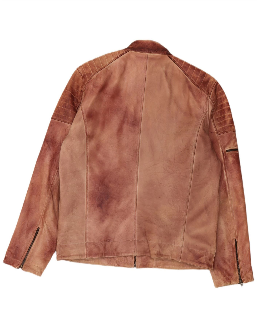 Jachetă de piele pentru bărbați Blend UK 42 XL din piele maro
