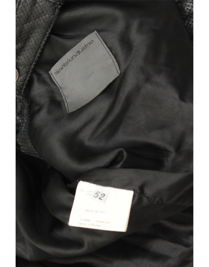 Geacă din piele vintage pentru bărbați IT 52 XL din piele neagră