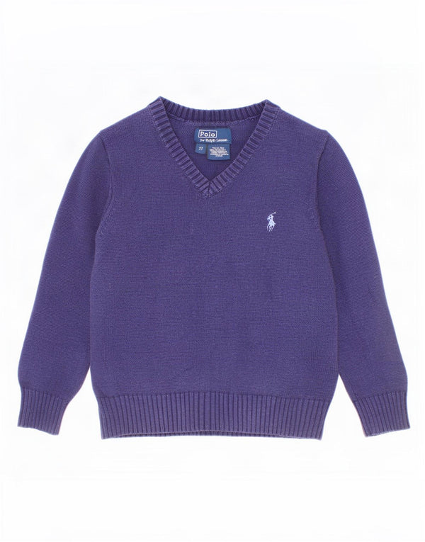 Pulover cu decolteu în V Polo Ralph Lauren pentru copii, 18-24 luni, bleumarin
