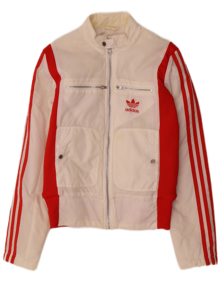Jachetă Bomber pentru femei Adidas UK 8 Small White Colorblock Poliester