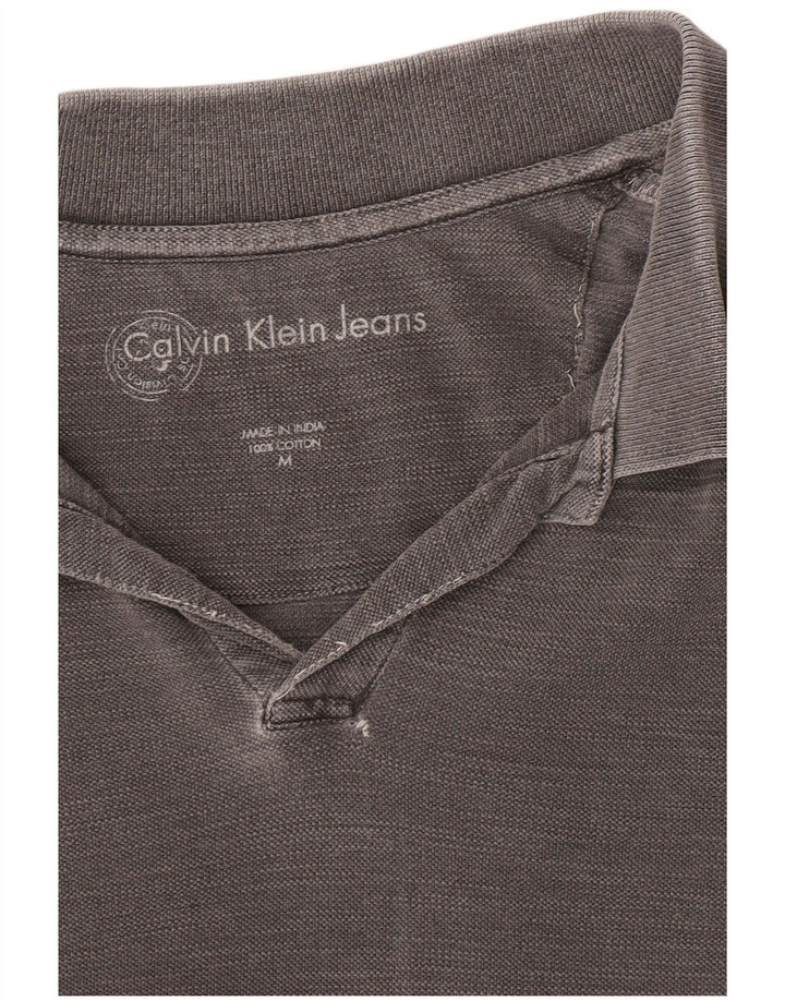 Cămașă polo pentru bărbați Calvin Klein Jeans, bumbac gri mediu