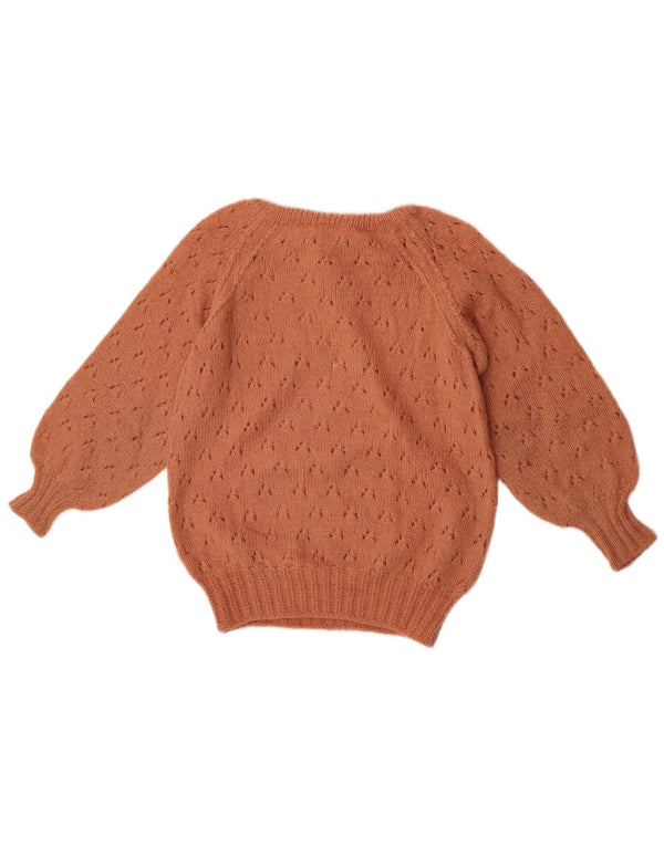 Vintage Womens Boat Neck Jumper Sweater UK 12 Medium Pink