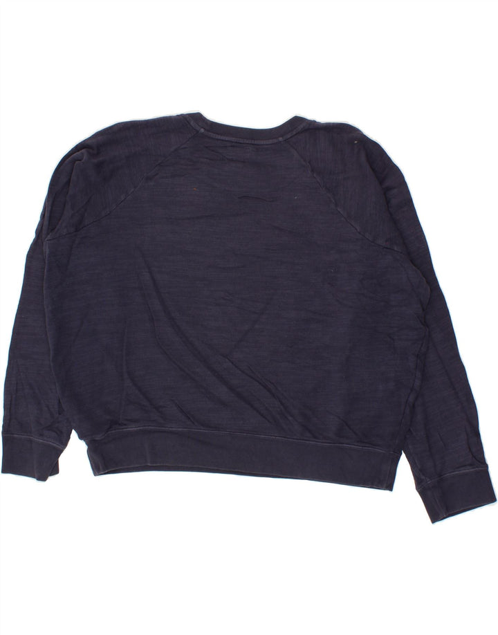 J. CREW Womens Oversized Sweatshirt Jumper UK 16 Large Navy Blue Cotton Vintage J. Crew and Second-Hand J. Crew from Messina Hembry 