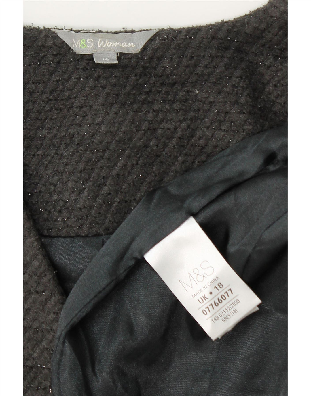 Palton deschis pentru femei Marks & Spencer UK 18 XL poliester gri