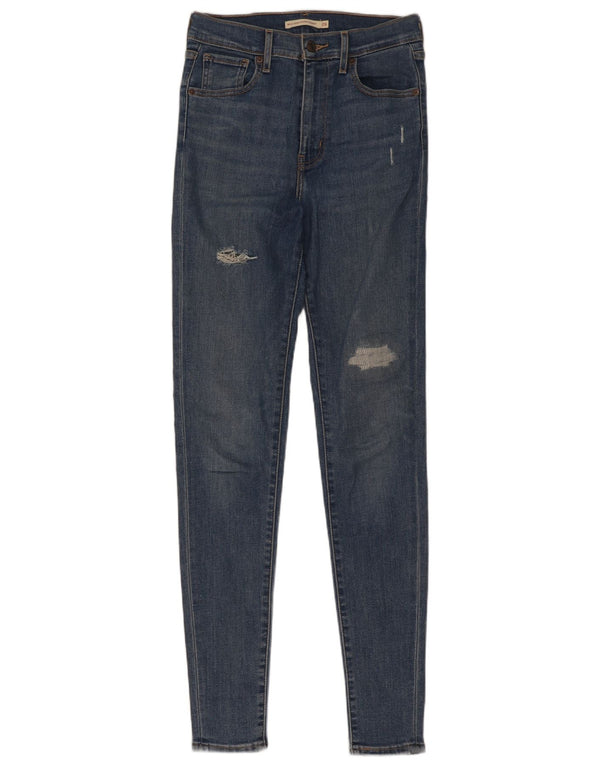 Blugi super skinny de la Levi's Mile High distressed W26 L32 Bumbac albastru