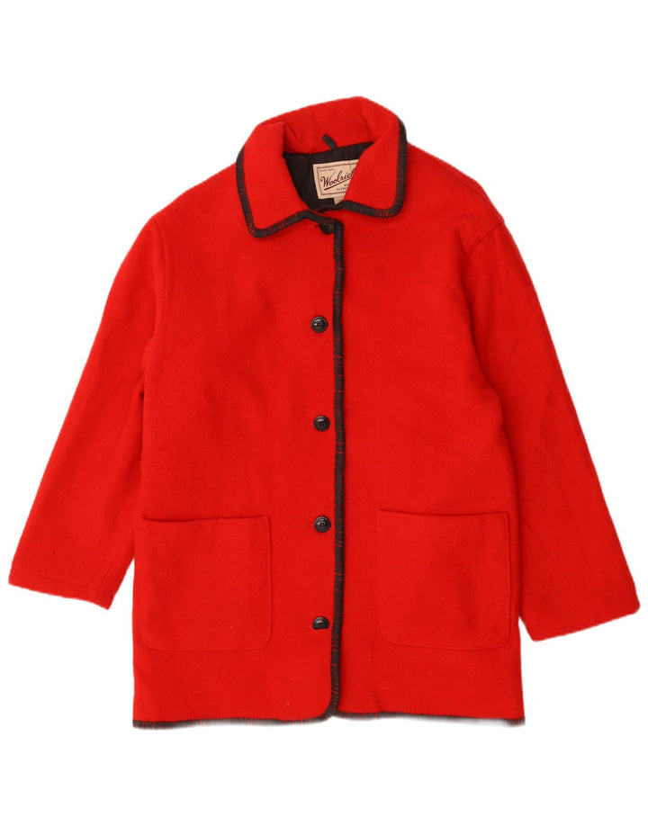 Palton supradimensionat pentru femei Woolrich UK 14 Lână roșie medie
