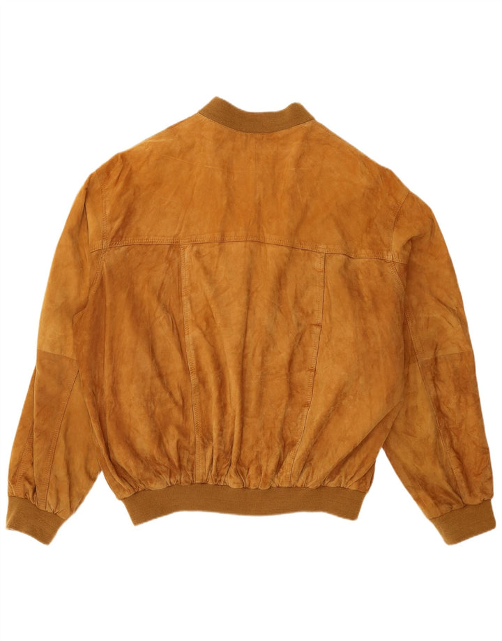 Bomber vintage pentru bărbați din piele intoarsa IT 58 4XL maro