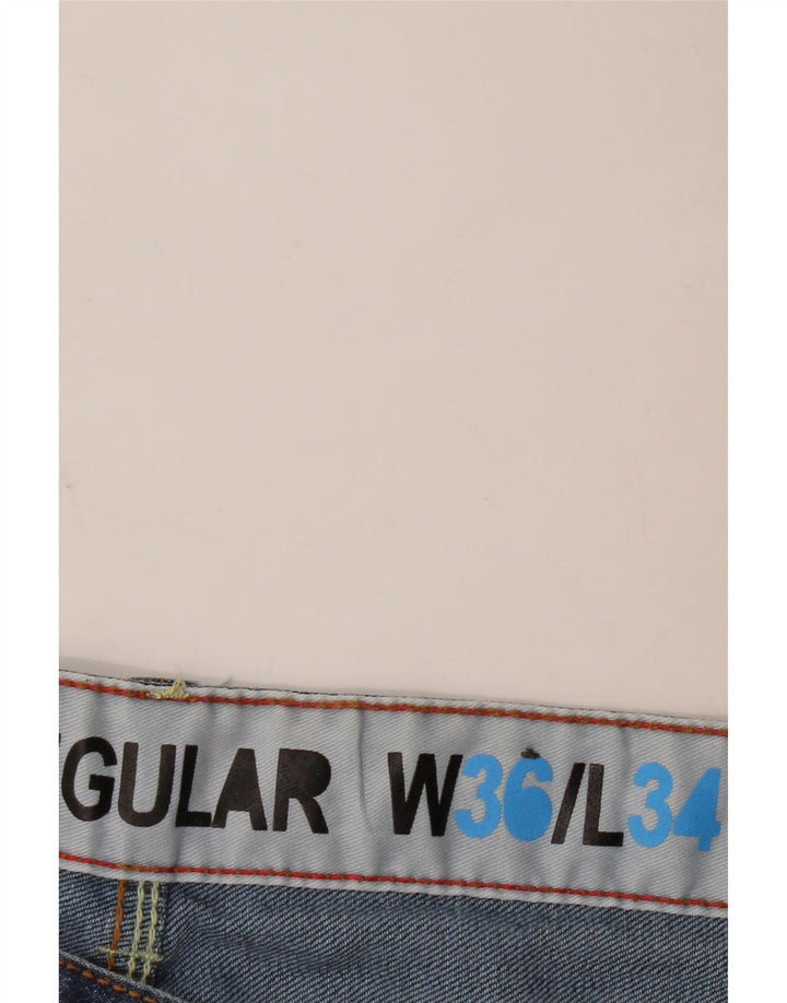 Blugi drepti pentru bărbați Fcuk, cu ajustare normală, W36 L34, albastru