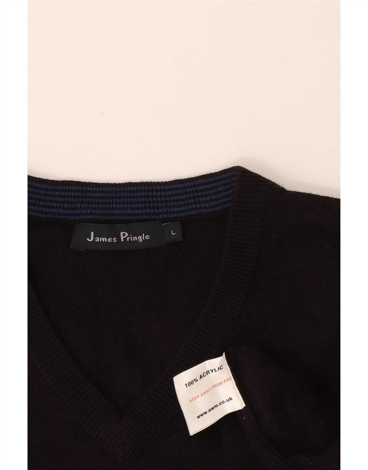 James Pringle Vestă pentru bărbați Tank Top mare, negru, acrilic