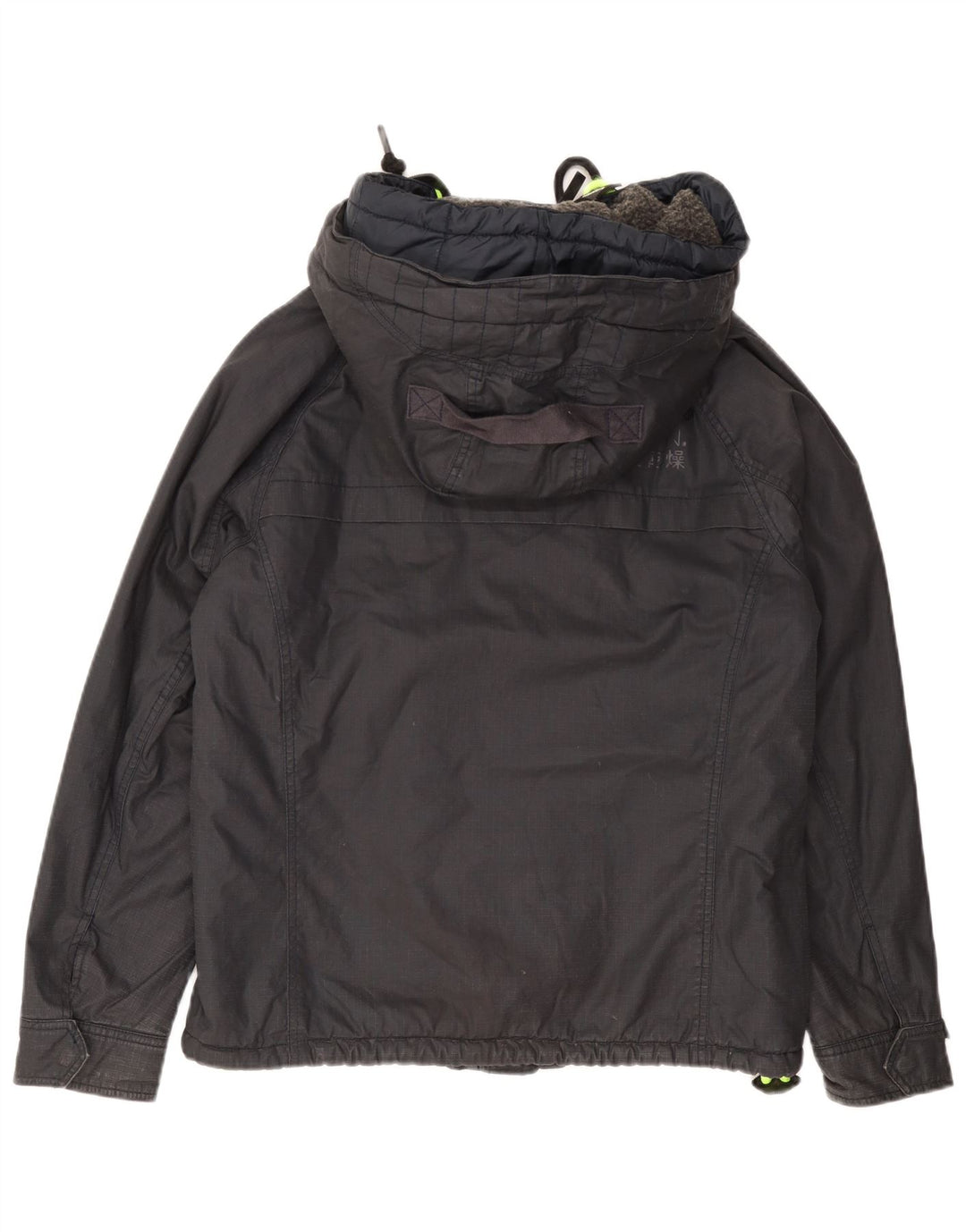 Jachetă de vânt cu glugă Superdry pentru bărbați UK 40 Logo mare bleumarin