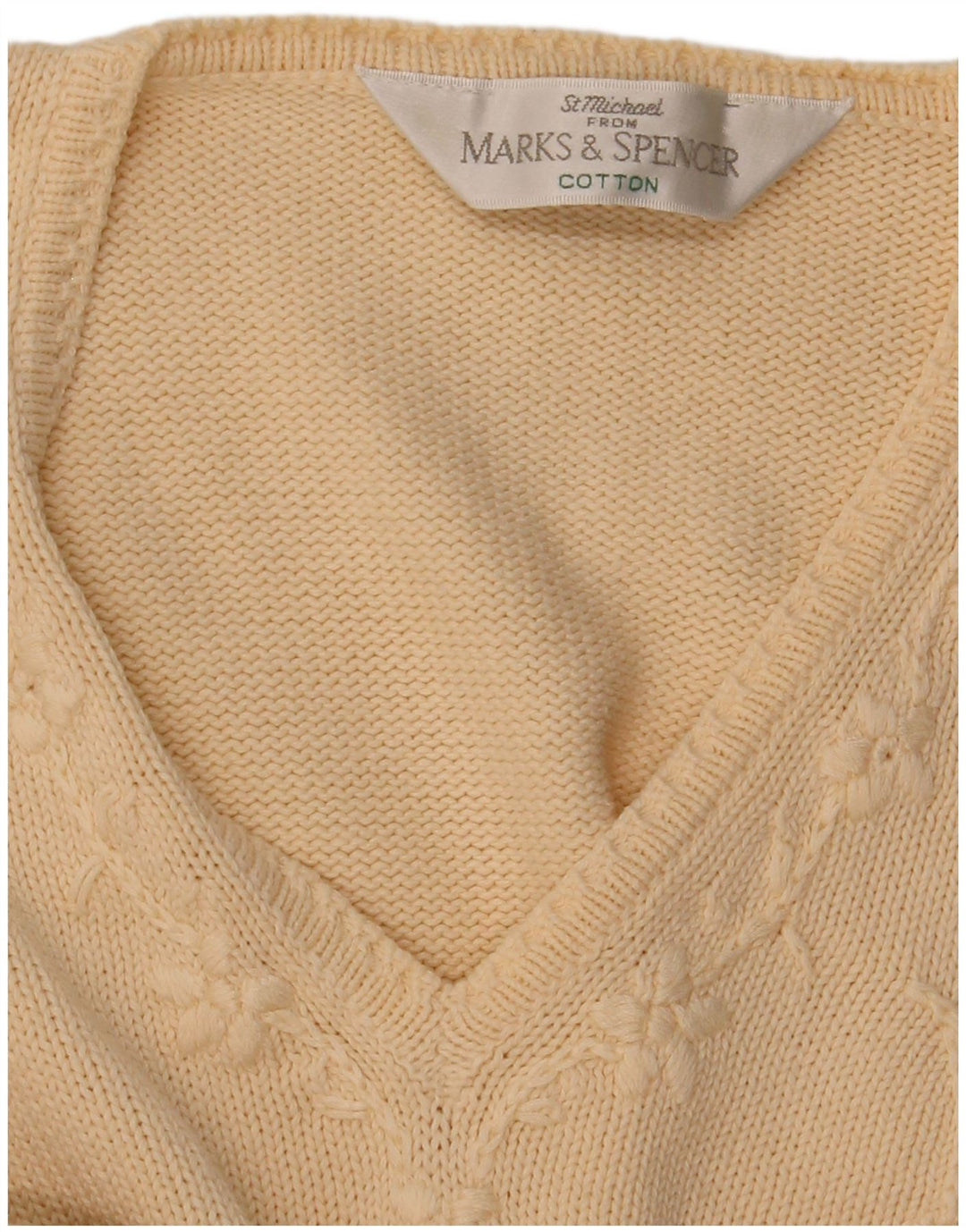 Pulover pentru femei Marks & Spencer cu decolteu în V UK 12 Medium Bej Floral