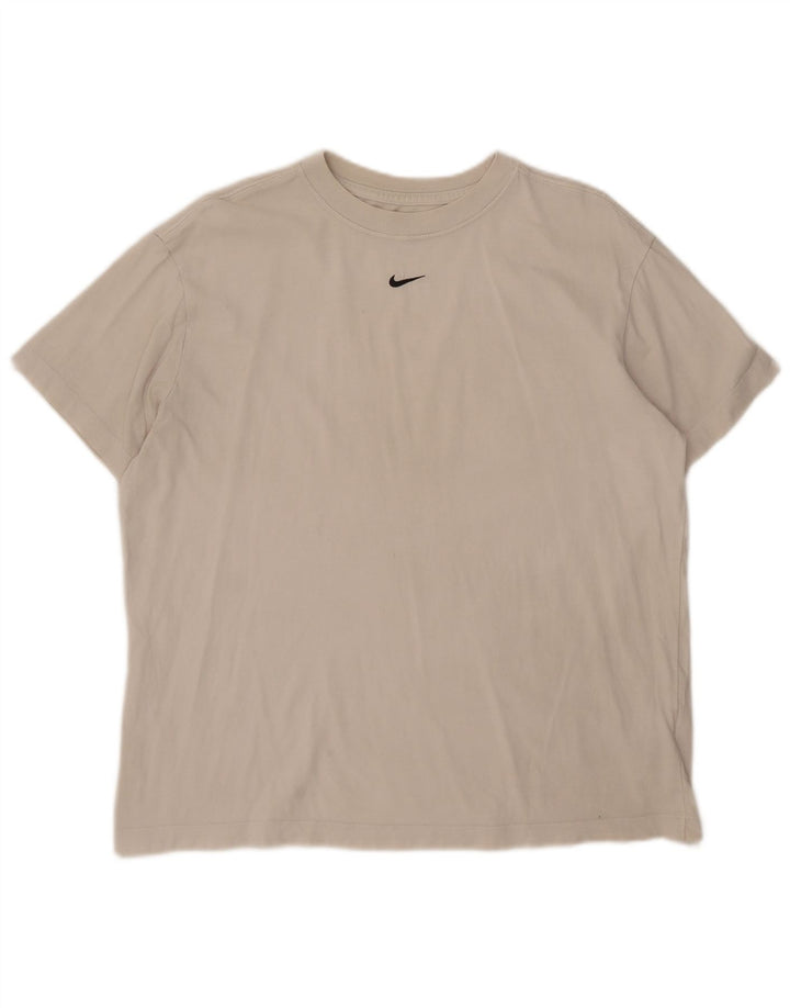 Tricou Nike pentru bărbați, cu croiala lejeră, top mediu din bumbac alb