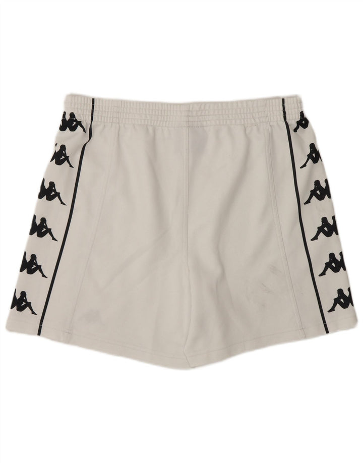Pantaloni scurți de sport grafic Kappa pentru bărbați, mari, alb, din poliester