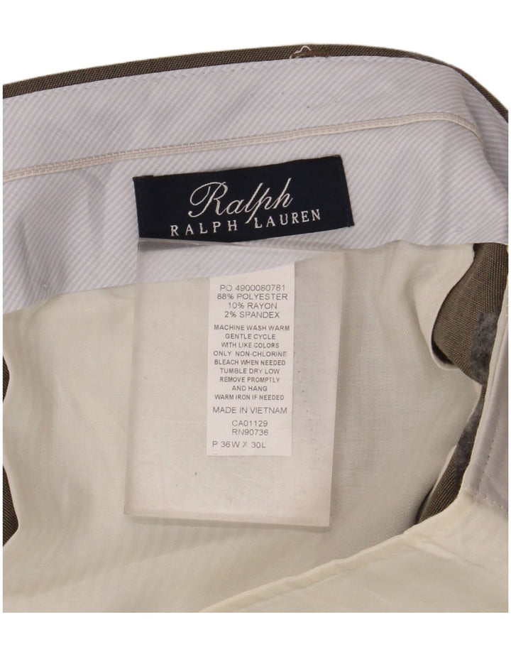 Pantaloni drepți pentru bărbați Ralph Lauren W36 L30 poliester bej
