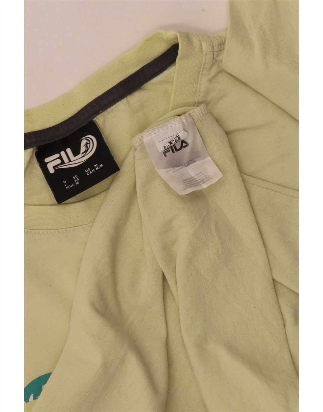 Tricou grafic Fila pentru bărbați Top Bumbac galben mediu