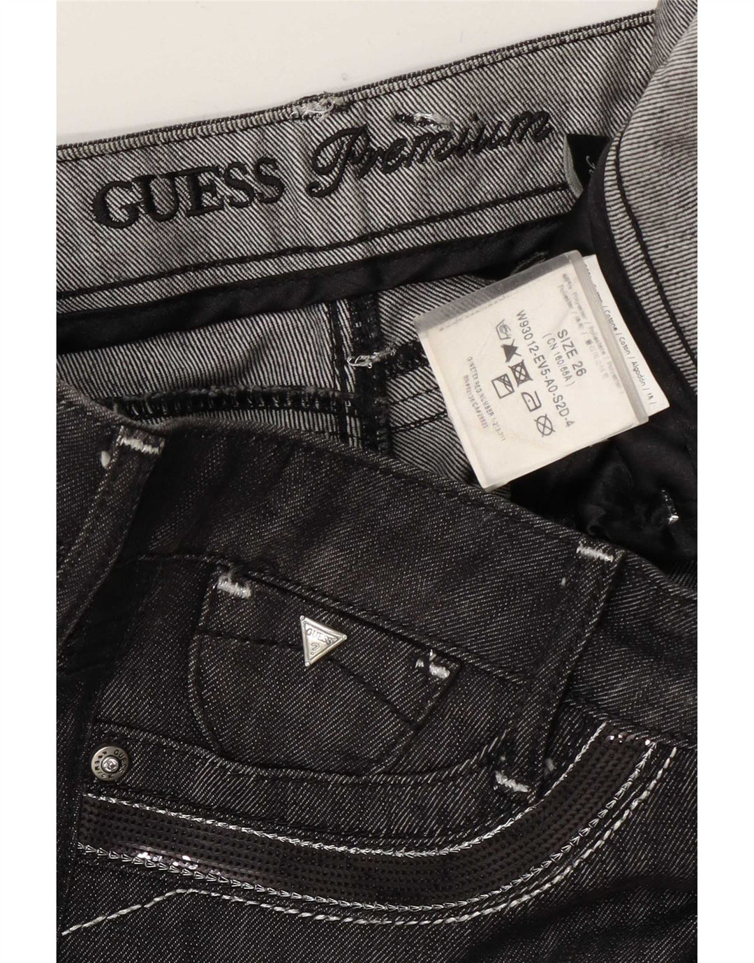 Blugi slim pentru femei Guess Bootcut W26 L33 bumbac gri