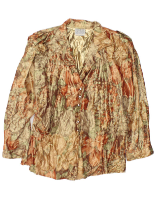 Bluză cămașă pentru femei Maria Grazia Severi UK 16 Large Gold Floral
