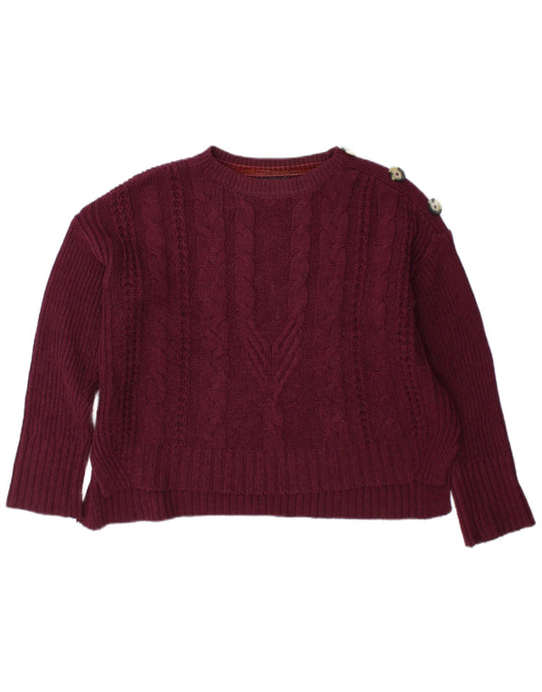 Pulover pentru femei Marks & Spencer cu decolteu triplu UK 12 Burgundy mediu