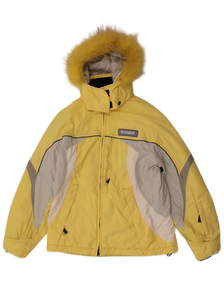 Jachetă de schi pentru femei Colmar cu glugă EU 42 XL Galben din poliamidă color bloc