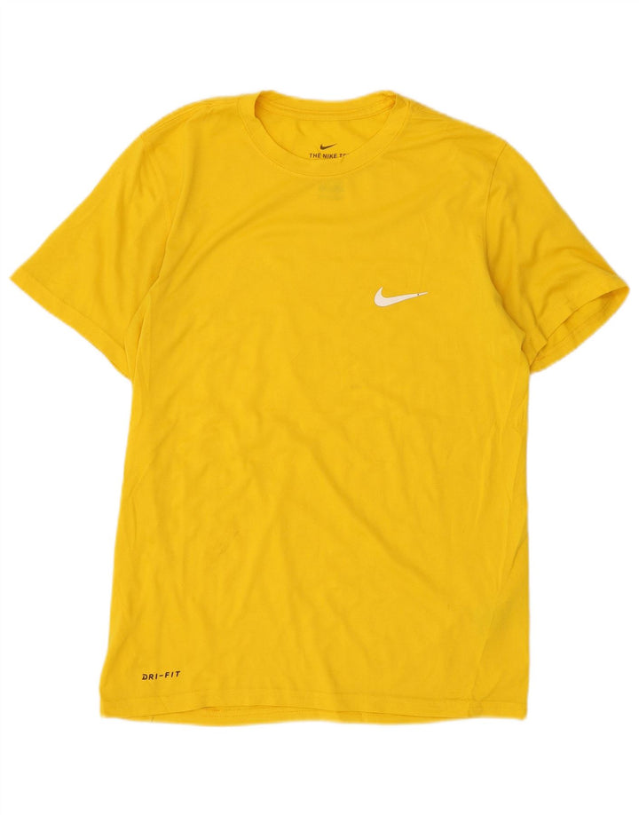 Tricou Nike Dri Fit pentru bărbați Top mic din poliester galben