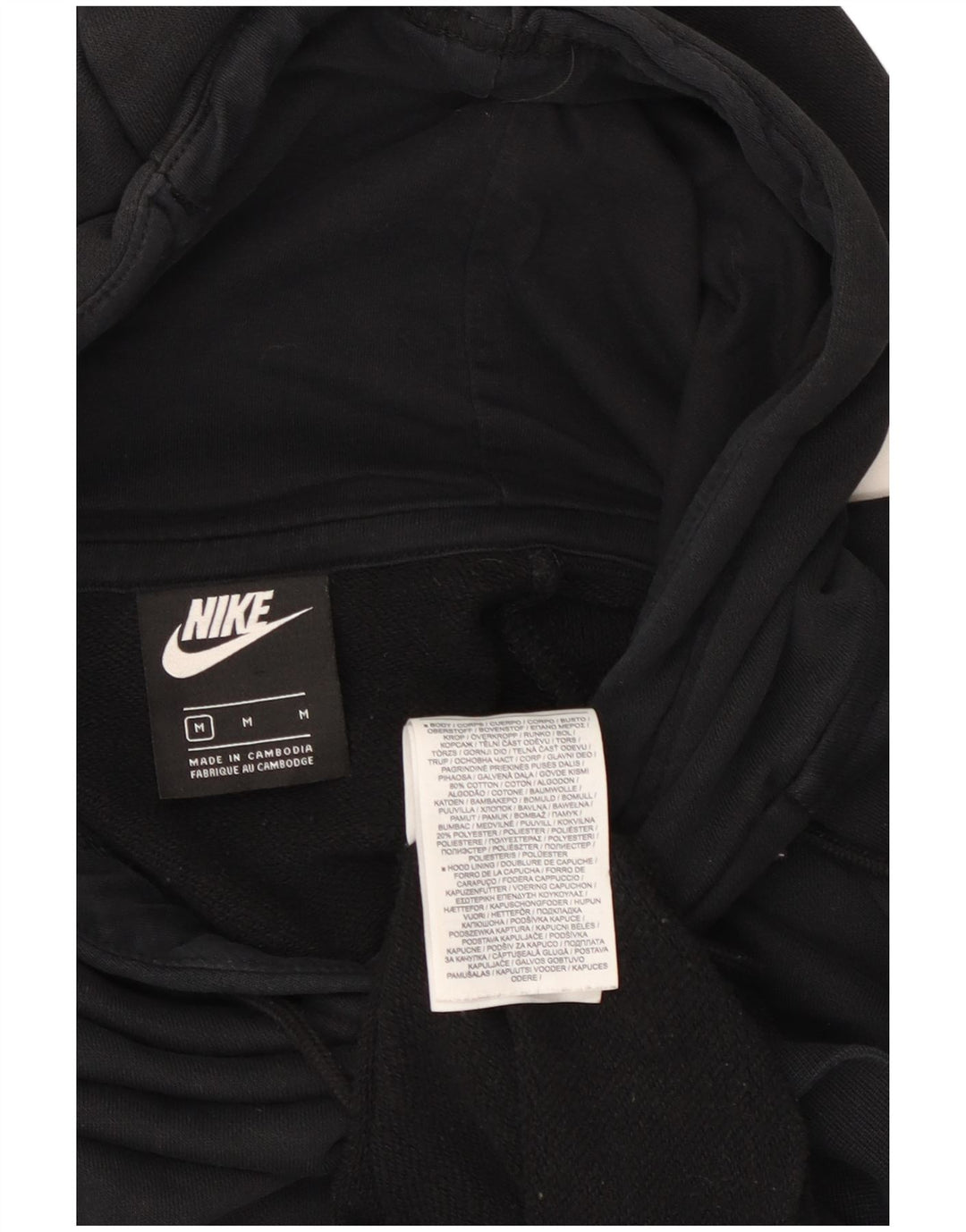 Pulover supradimensionat NIKE pentru femei, UK 14, bumbac mediu negru
