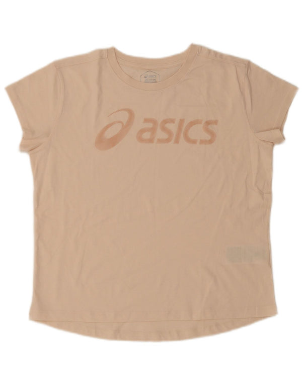 Tricou grafic Asics pentru femei Top UK 16 mare, bej, bumbac