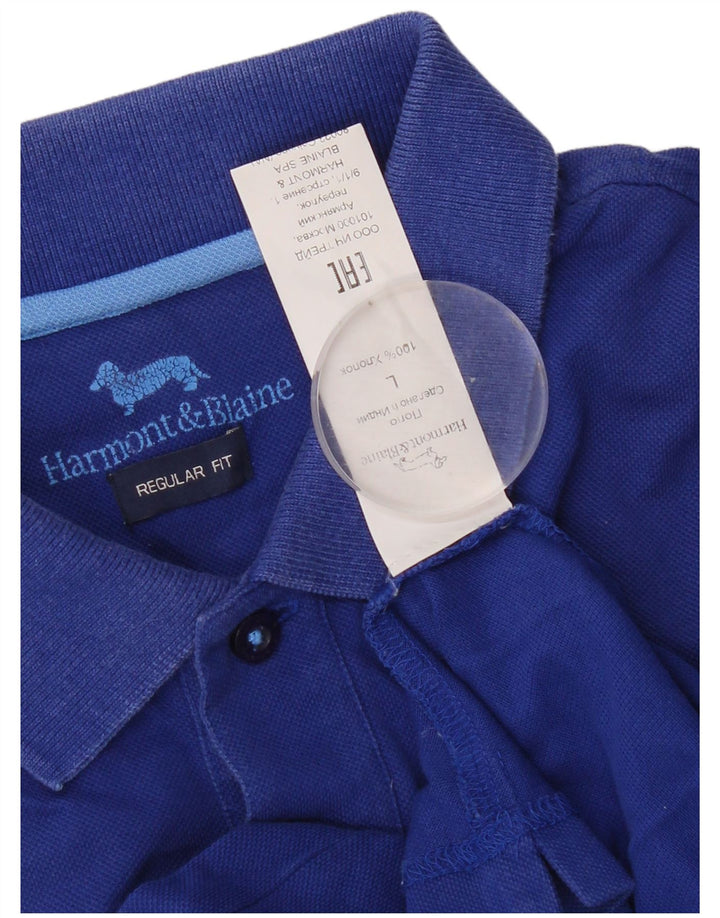 Cămașă polo Harmont & Blaine pentru bărbați, cu formă regulată, mare, albastru