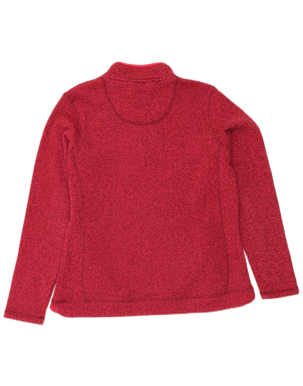 Weird Fish Womens Zip Neck Sweatshirt Jumper UK 16 Large Red Flecked