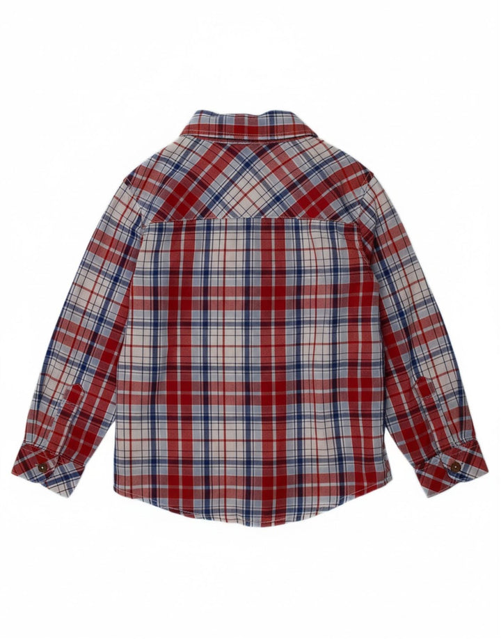 BENETTON Boys Shirt 3-4 Years 2XS Red Check Cotton