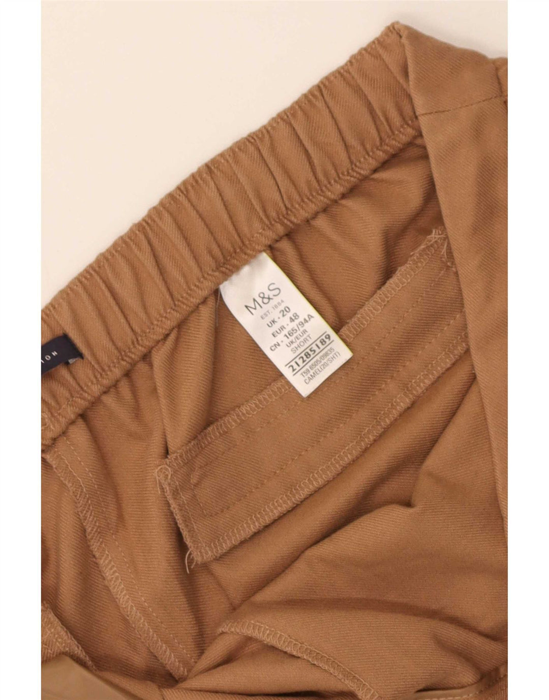 Pantaloni tăiați pentru femei Marks & Spencer UK 20 2XL W38 L25 Bej Poliester