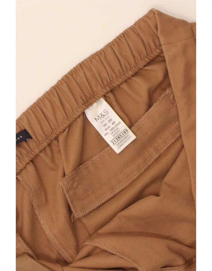 Pantaloni tăiați pentru femei Marks & Spencer UK 20 2XL W38 L25 Bej Poliester