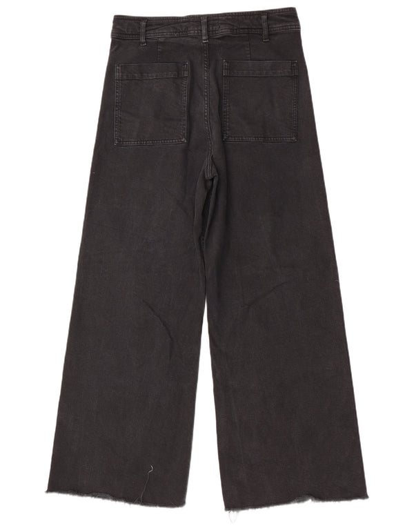 Blugi drepți cu picioare late pentru damă Zara EU 42 Large W32 L29 Negri