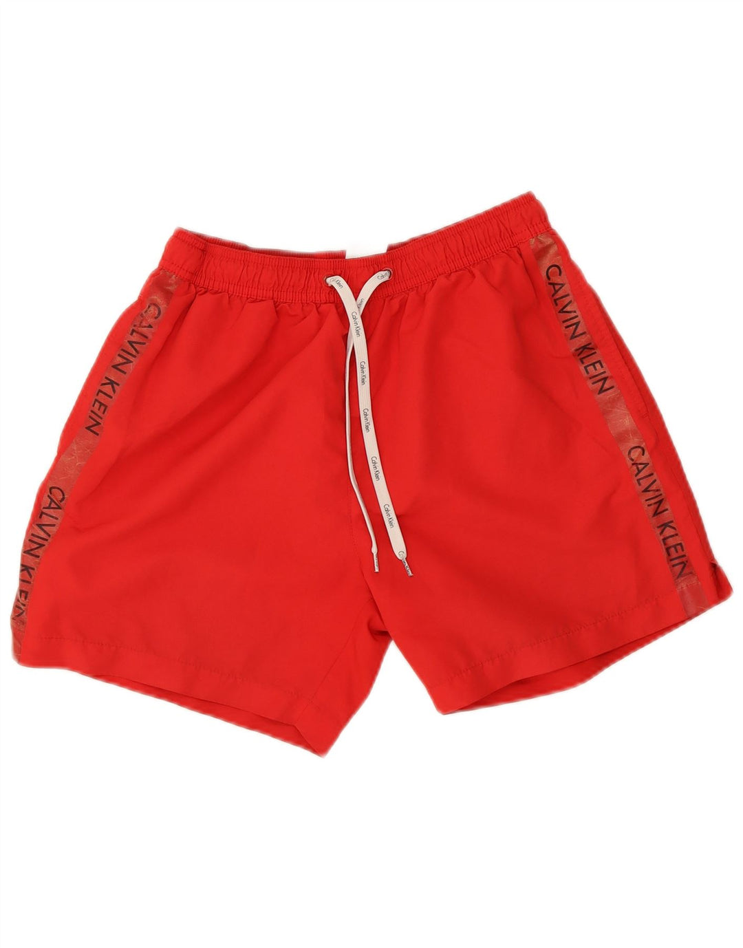 Pantaloni scurți de înot grafic Calvin Klein pentru bărbați, poliester roșu mediu