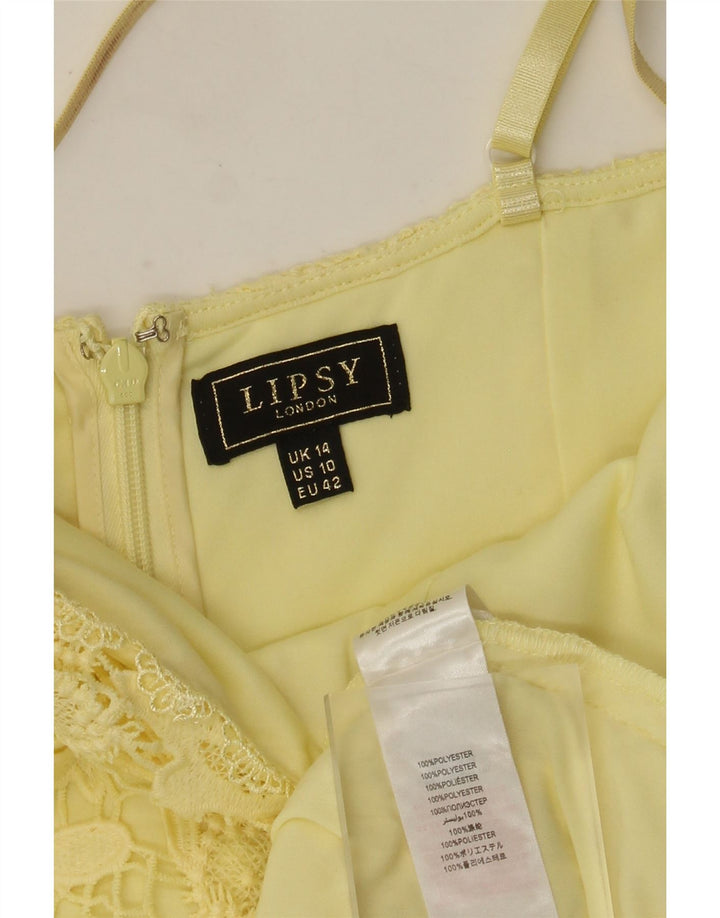 Rochie de soare din dantelă pentru femei Lipsy UK 14 Poliester Floral Galben Mediu