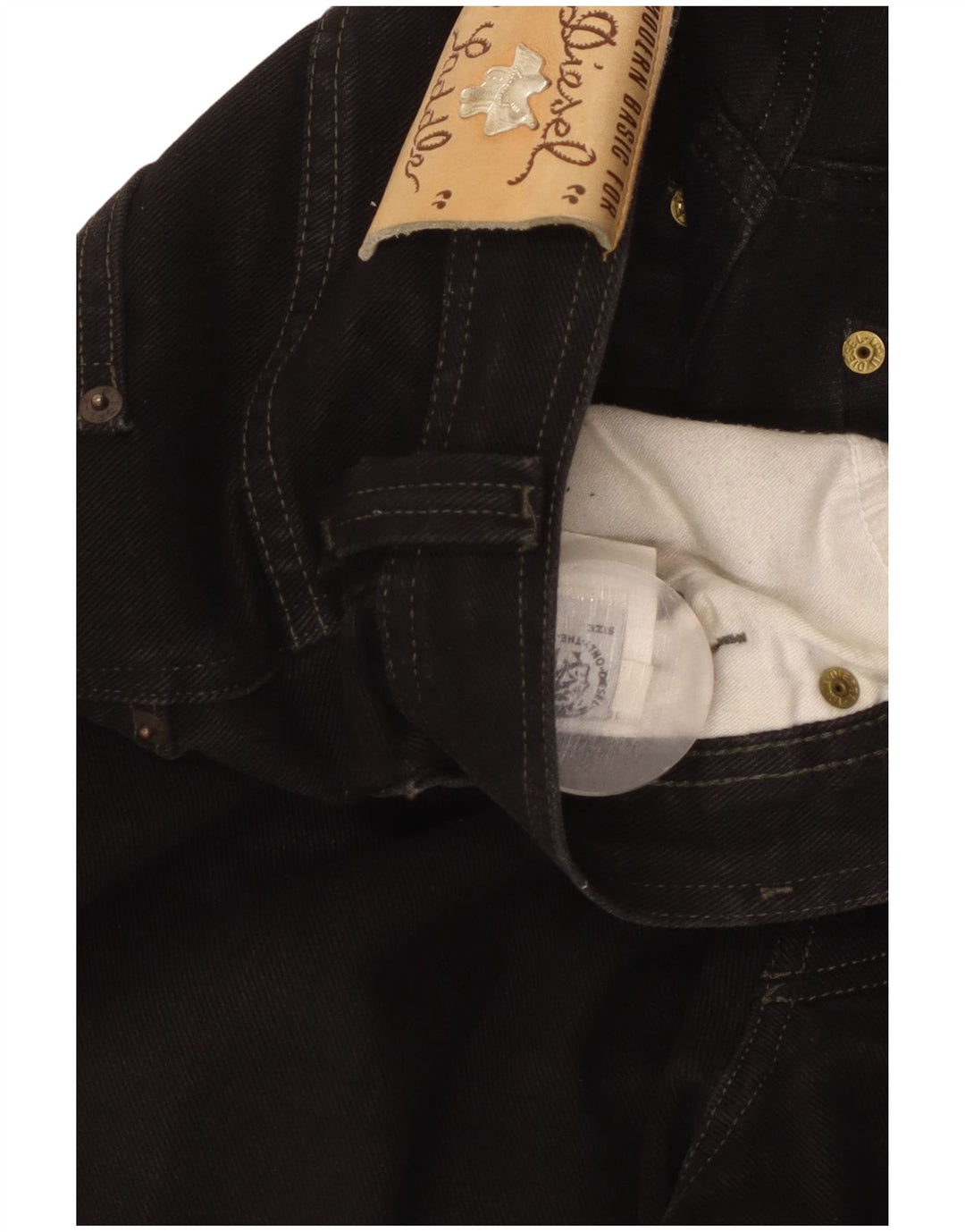 DIESEL Blugi drepti pentru bărbați W36 L28 bumbac negru