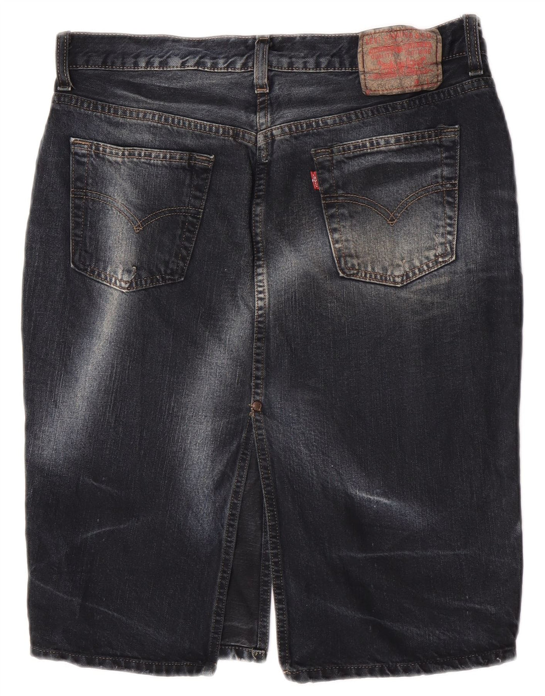 Fusta de blugi pentru femei Levi's, mare W32, bumbac bleumarin