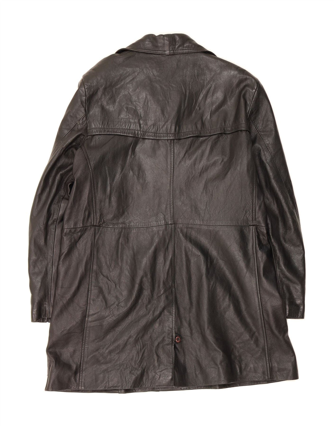 VINTAGE Womens Leather Coat UK 18 XL Black Leather Vintage Vintage and Second-Hand Vintage from Messina Hembry 
