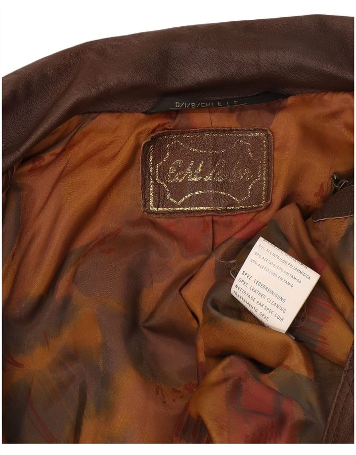 Jachetă de piele vintage pentru bărbați UK 38 Medium Brown Piele Retro