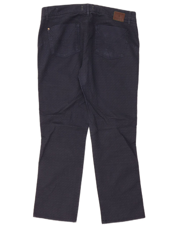 Pantaloni casual drepti pentru femei Jeckerson W31 L28 bleumarin geometric