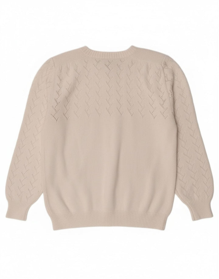 Pulover cardigan vintage pentru femei UK 14 Medium White