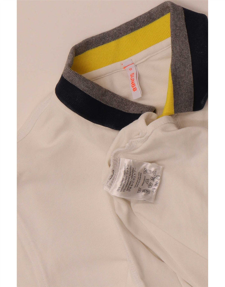 Sun68 Tricou Polo Băieți 11-12 Ani Bumbac Alb