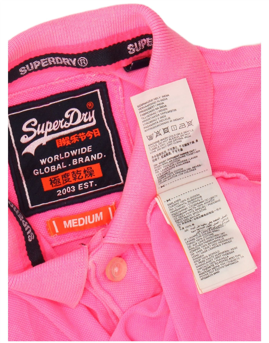 Tricou polo pentru bărbați SUPERDRY bumbac roz mediu