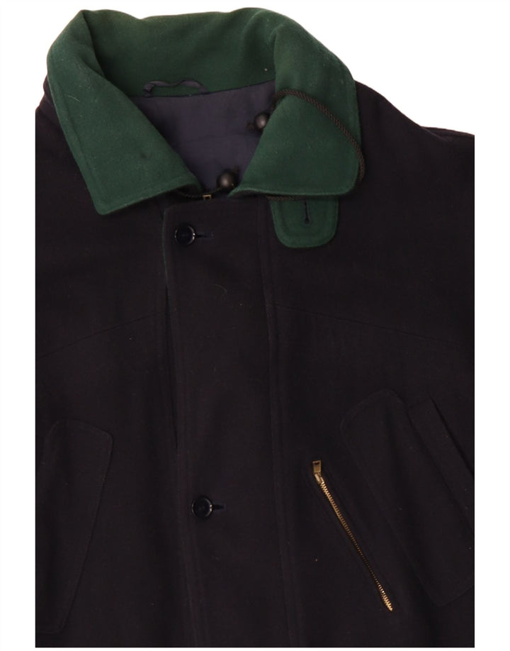 Pardesiu pentru bărbați VINTAGE UK 42 XL Lână bleumarin