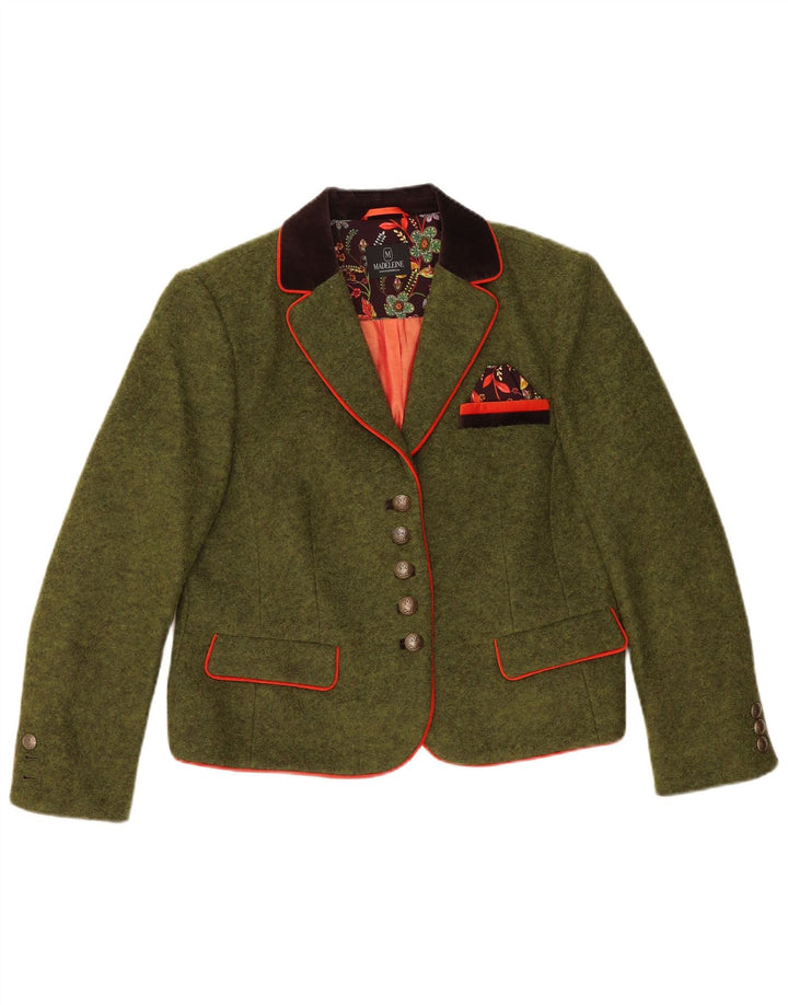 Jachetă blazer pentru femei Madeleine cu 5 nasturi UK 14, verde mediu, color block