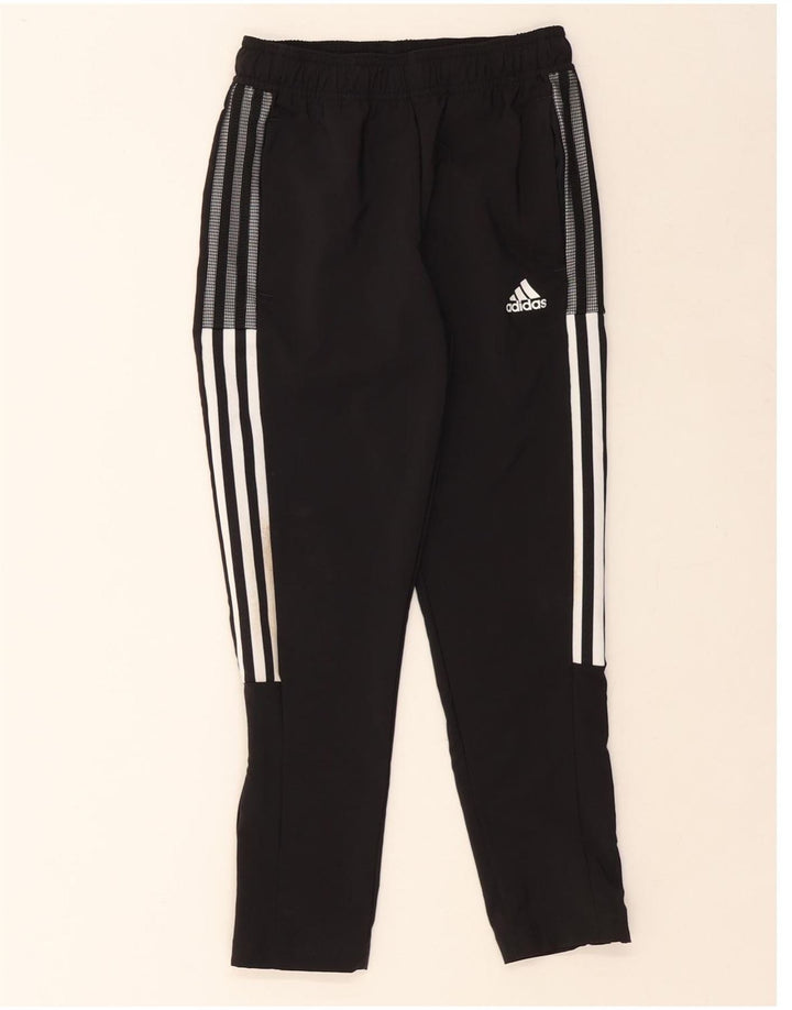 ADIDAS Boys Aeroready Tracksuit Trousers 9-10 Years Black Polyester
