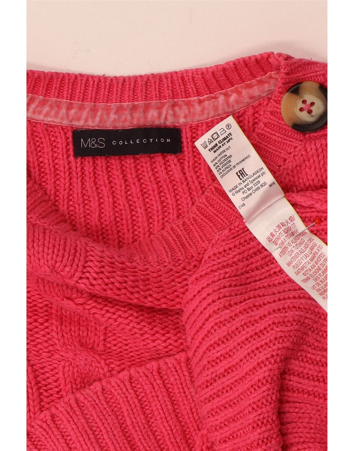 Marks & Spencer Pulover supradimensionat pentru femei cu gât de barcă UK 12 Roz mediu