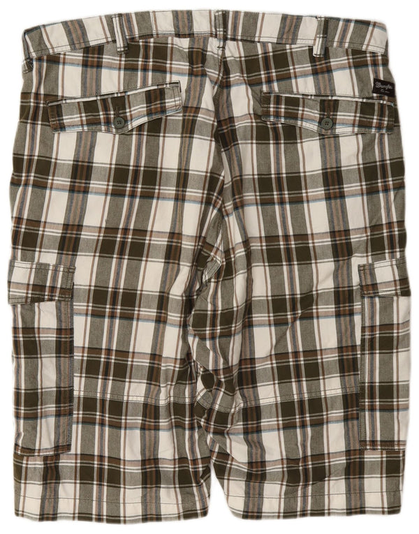 Pantaloni scurți cargo Wrangler pentru bărbați W42 2XL, bumbac cu carouri multicolore